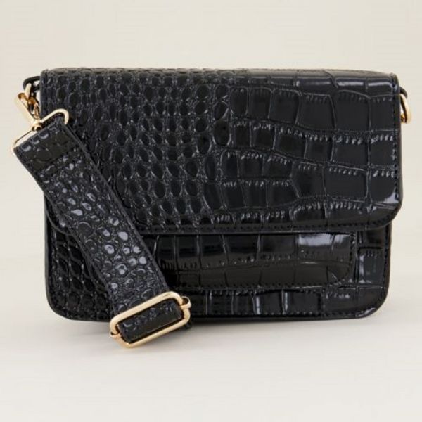 MY JEWELLERY | Croco schoudertas Zwart